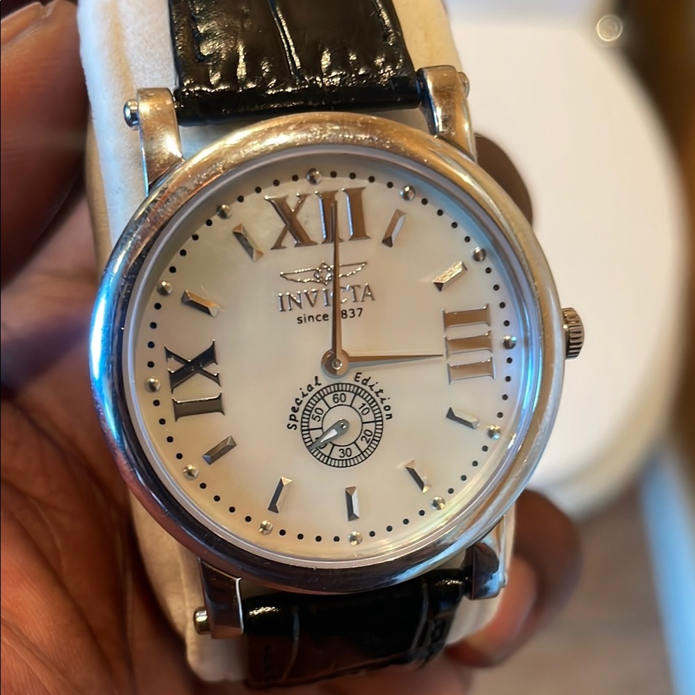 Invicta Silver Case Watch with Black Strap special edition
